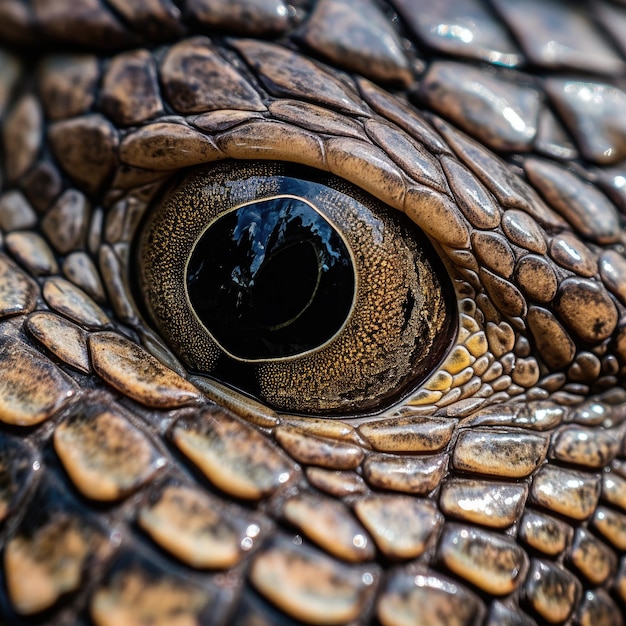 Gedetailleerde close-up van de geschubde huid van een reptiel