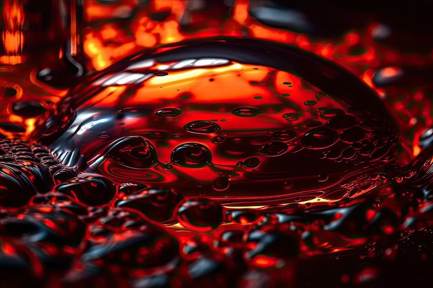 Gedetailleerde close-up van een mysterieus rood en zwart object