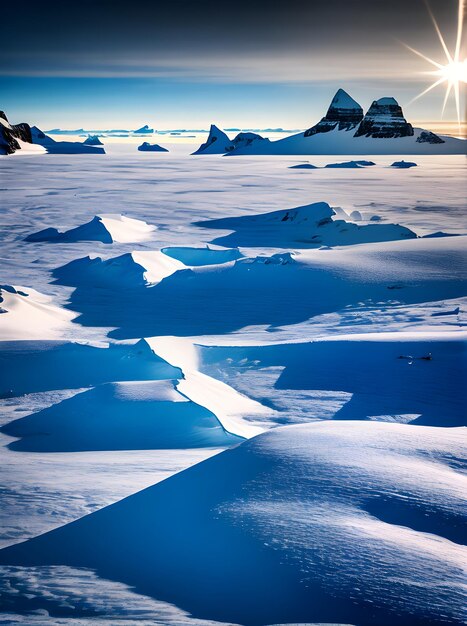 Foto gedetailleerde hoogwaardige focus op antarctica