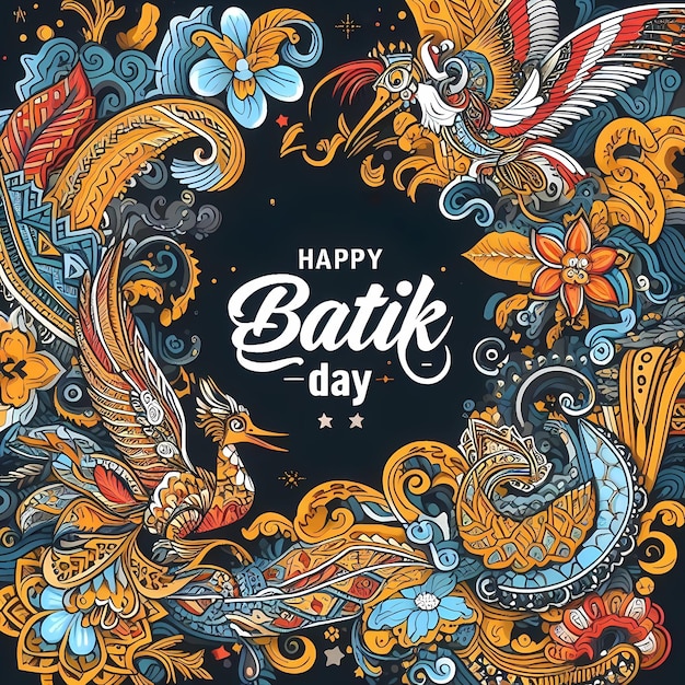 Foto gedetailleerde illustratie van de indonesische feestdag batik day met meer details