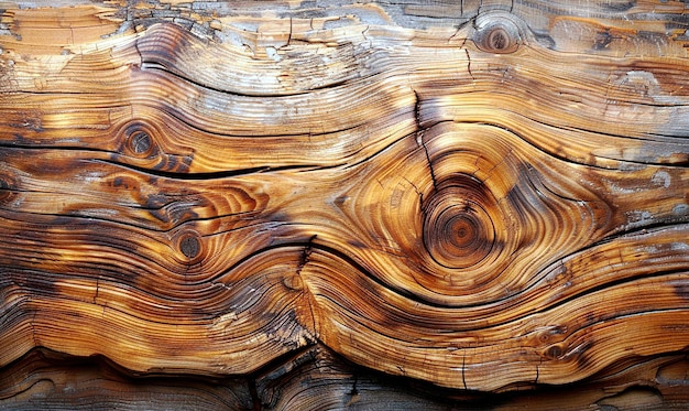 Foto gedetailleerde weerbeeld van verweerde houten planken met roestige spijkers genereren van ai