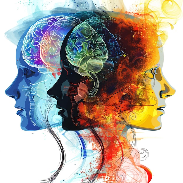 Gedragspsychologie geïsoleerd op een witte achtergrond