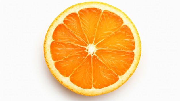 Gedroogd stukje sinaasappel op een witte achtergrond