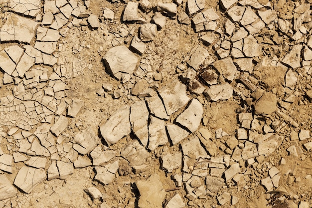 Gedroogde aarde in scheuren. achtergrond symboliseert droogte. Hoge kwaliteit foto