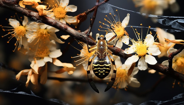 geduldig wachten op zijn volgende maaltijd in een tuin vol bloeiende bloemen infrarood fotografie