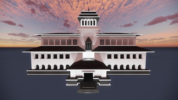 Photo gedung sate the iconic building of indonesia