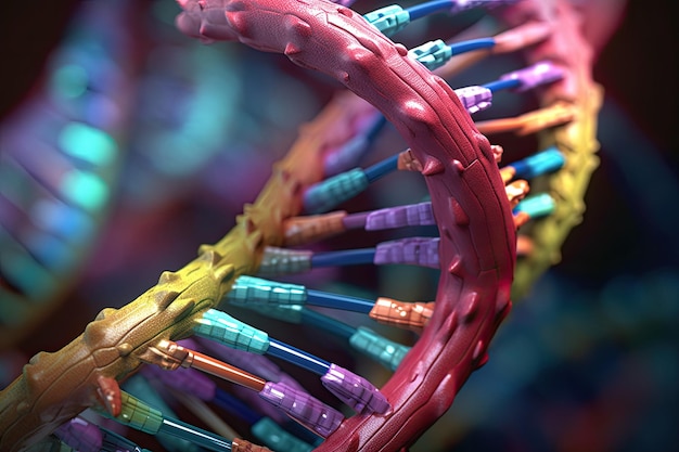 Geef de structuur van het DNA-molecuul terug