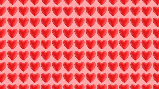 Geeft het hart Rode Patroon 3D Illustratie terug