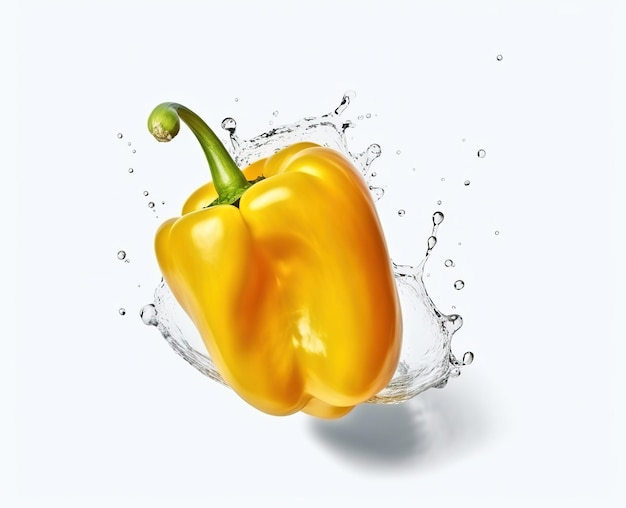 geel capsicum geïsoleerd op witte achtergrond