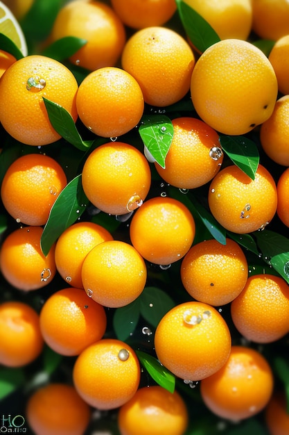 Geel oranje fruit segment sinaasappelsap display zakelijke promotie reclame achtergrond