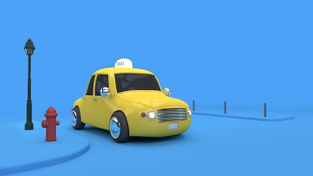 Geel Taxi 3d teruggevend vervoer