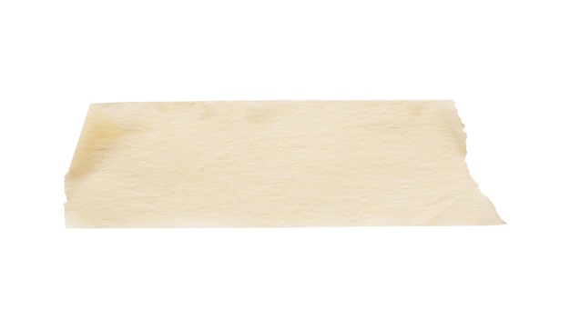 Geel zelfklevend papier tape geïsoleerd op een witte achtergrond