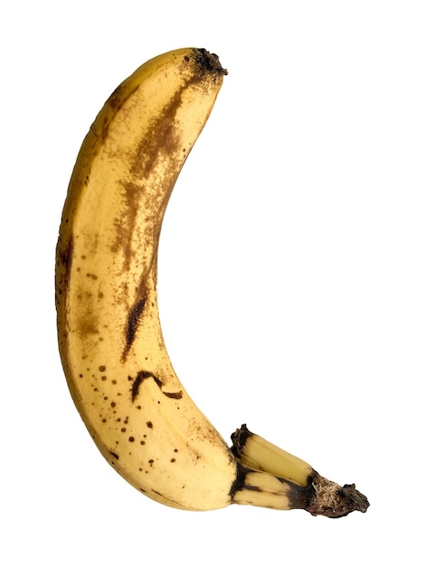 Geen verse banaan op een witte achtergrond