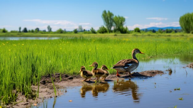 Geese prairie pothole marsh