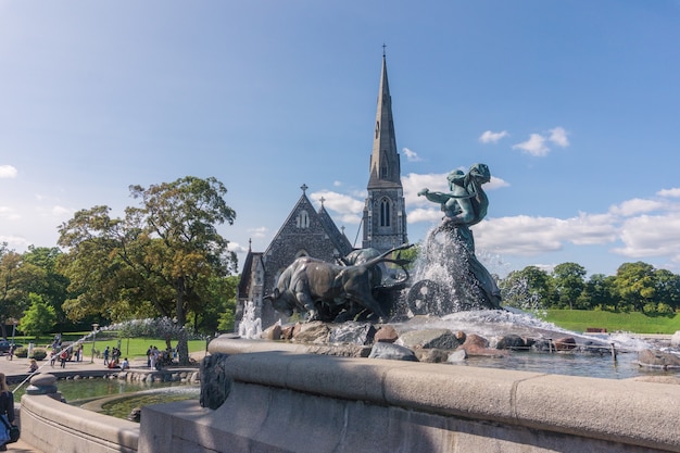 Gefion Fountain in Langelinie park, Copenhagen, Denmark