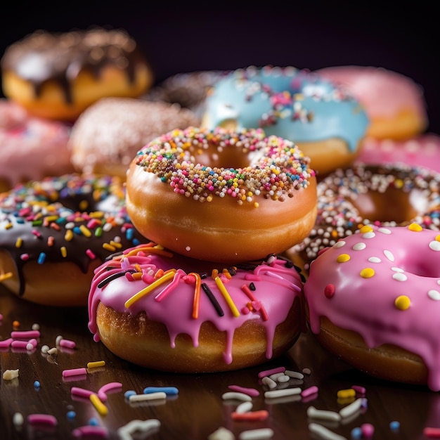 Geglazuurde en gegraasde voedselfotografie ter ere van onweerstaanbare donuts