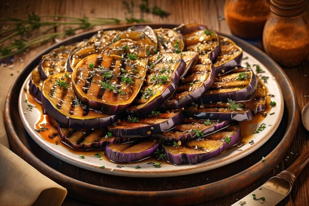 Gegrilde aubergine gegenereerd door AI