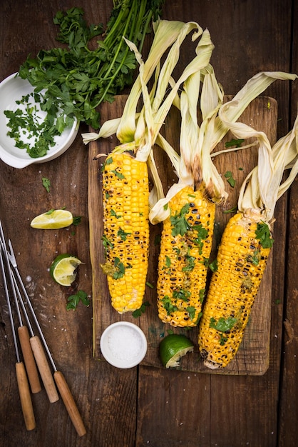 Gegrilde BBQ Corn American Picknick Eten