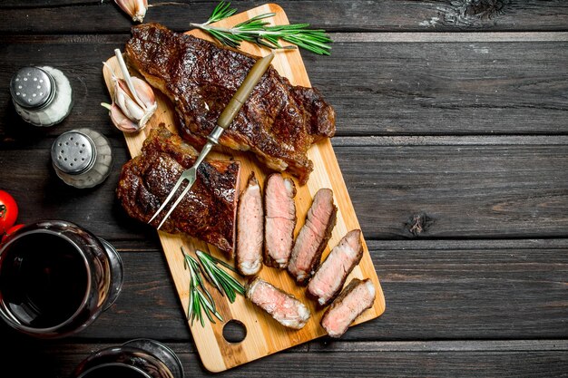 Gegrilde biefstuk met rode wijn