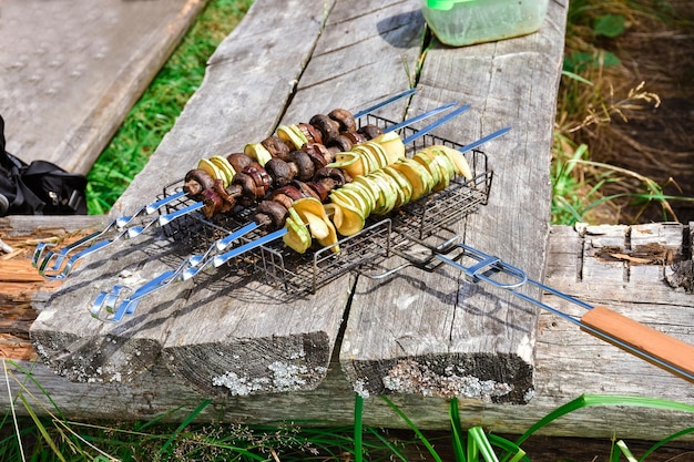 Gegrilde groenten Gegrilde groenten Gegrilde champignons Gegrilde Courgette