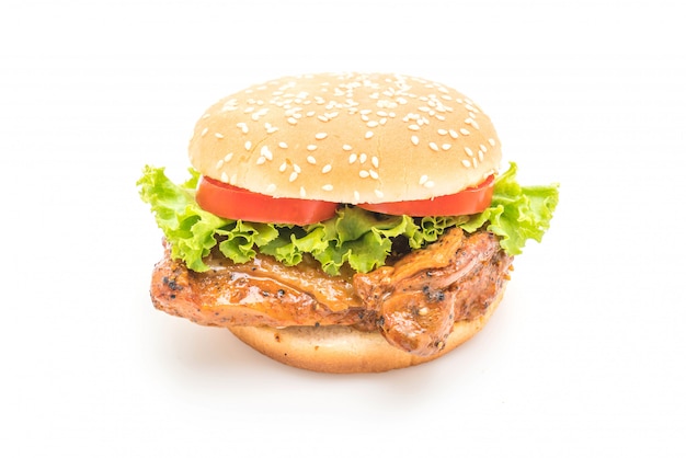 Foto gegrilde kip hamburger