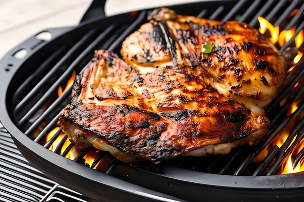 Gegrilde kippendij op de grill