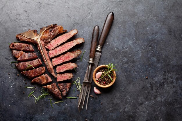 Gegrilde Porterhouse Biefstuk Gesneden Tbone