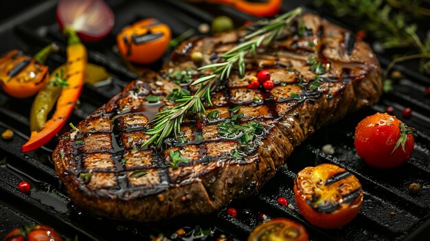 gegrilde rundvleessteaks met specerijen op een witte achtergrond