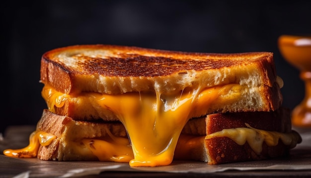Gegrilde sandwich perfect geroosterd brood voor de lunch gegenereerd door AI