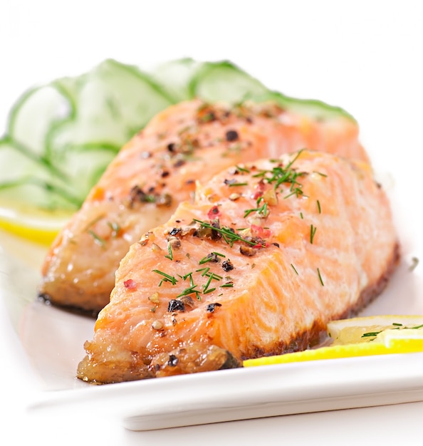 Gegrilde Zalm Met Groenten