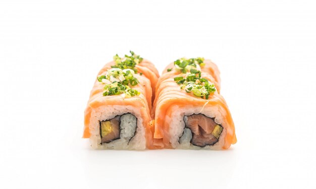 gegrilde zalm sushi roll