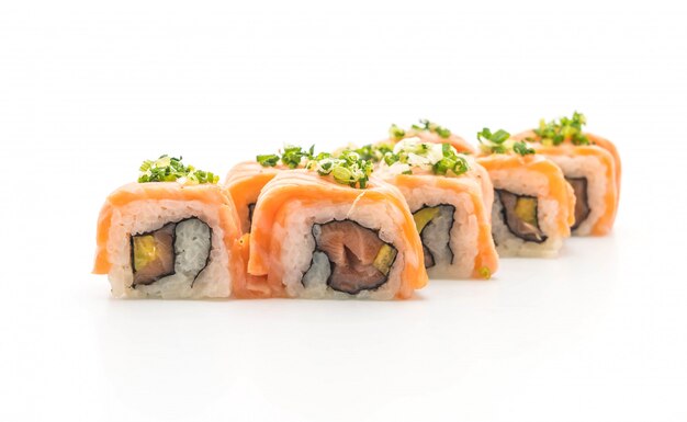 gegrilde zalm sushi roll