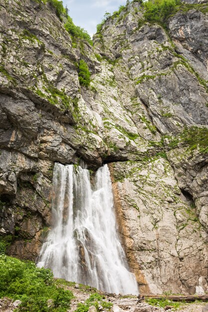 Gegsky waterfall in the forest, Abkhazia