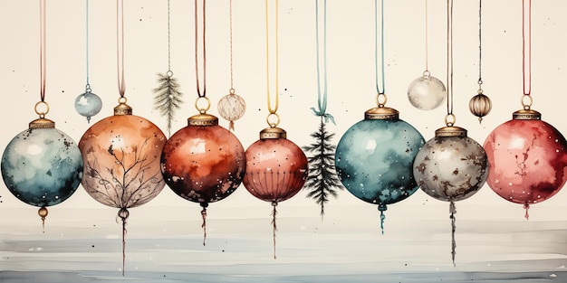 Foto geïllustreerde kaart met kerstmotieven gegenereerd door ai