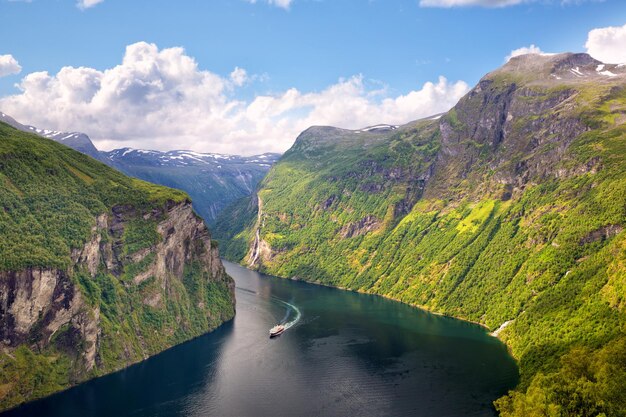 Geiranger Fjord and Seven Sisters waterfalls