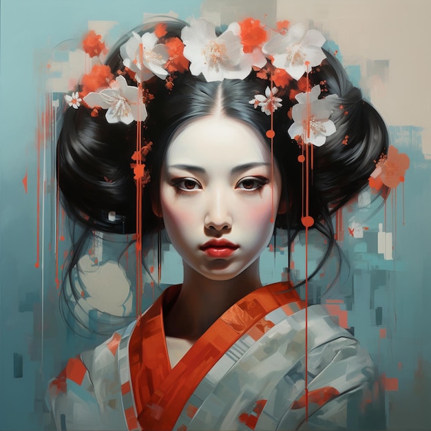 Geisha samurai girl