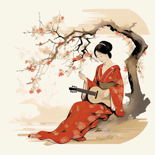 Photo geisha vector illustration