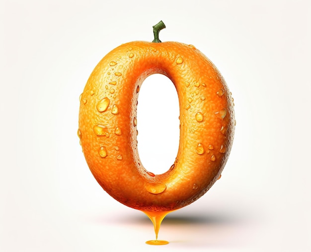 Geïsoleerd fruitalfabet voor de kinderen O voor Oranje