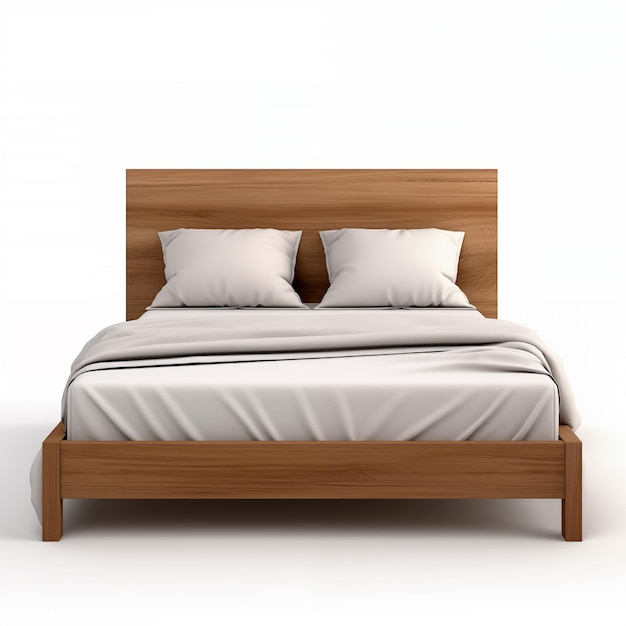 Geïsoleerd houten bed