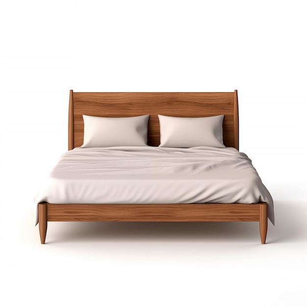 Geïsoleerd houten bed