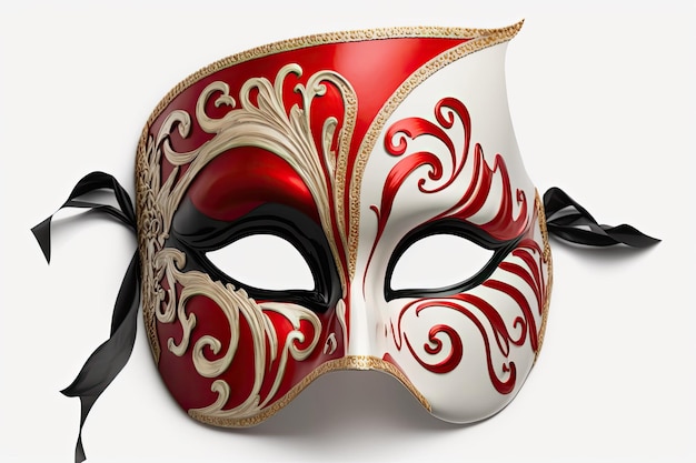 Geïsoleerd op wit een levendig Mardi Gras-masker