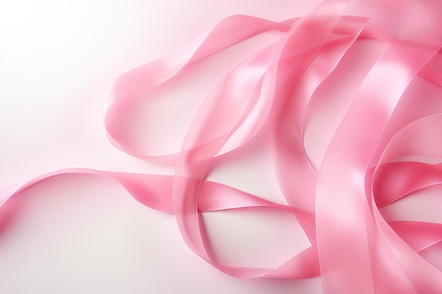 Geïsoleerd roze satijnen lint voor bewustwording over borstkanker