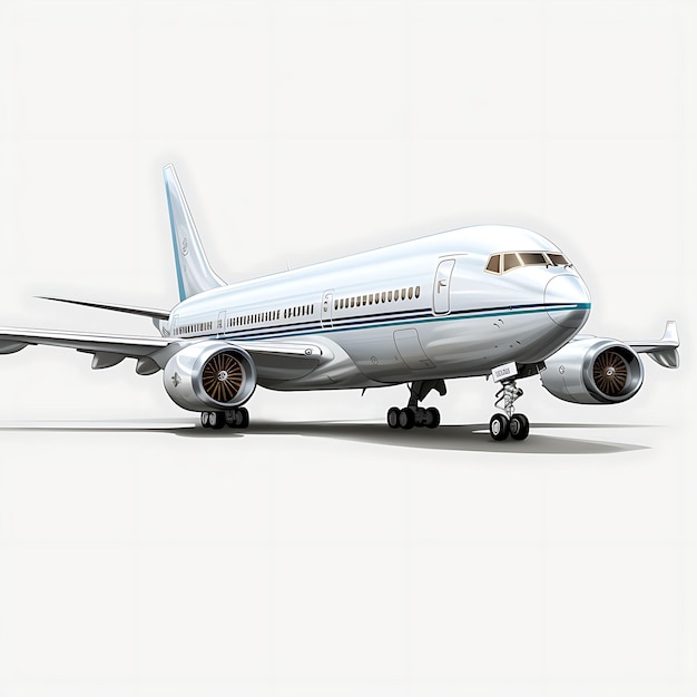 Geïsoleerd van Boeing Bbj 777X 2019 Vip Airliner op witte achtergrond aangepast op wit BG Blank Clean