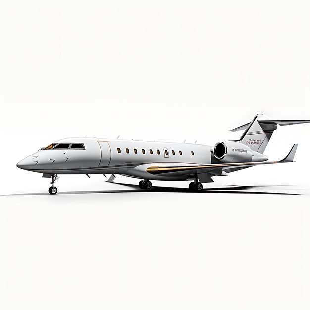 Geïsoleerd van Bombardier Global 6000 2006 Long Range Business Jet op wit op wit BG Blank Clean