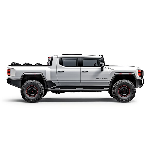 Geïsoleerd van Gmc Hummer Ev Electric Super Truck 2022 Model Long Bed Crew op witte achtergrondfoto