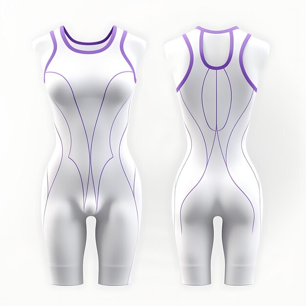 Geïsoleerd van Junior Waterpolo voor meisjes One Piece Swim Suit Style met N 3D Swim Suit Design Blank
