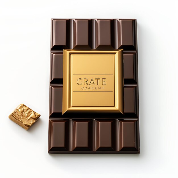 Geïsoleerd van karaats gouden chocolade met zijn luxe Ap op witte achtergrond fotoshoot