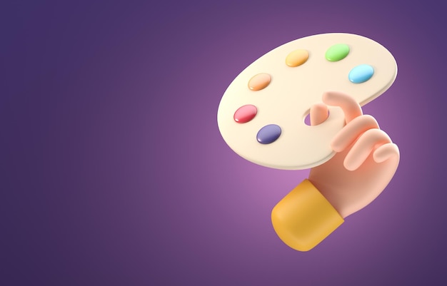 Geïsoleerde 3D Illustratie van het Kunstpalet