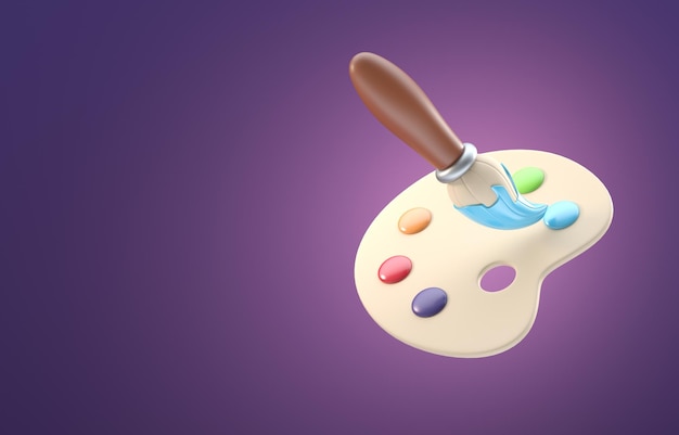 Geïsoleerde 3D Illustratie van het Kunstpalet