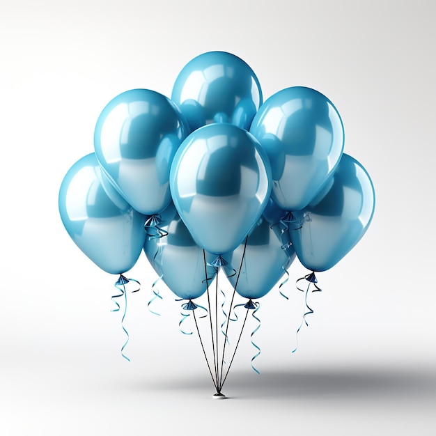 Geïsoleerde blauwe ballonnen zweven